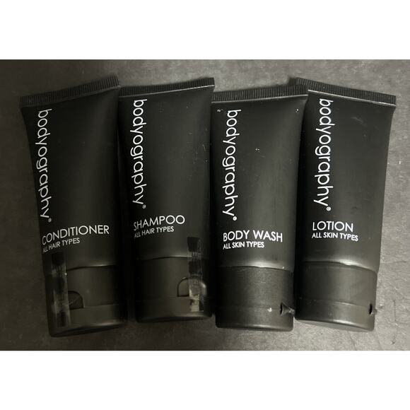 BODYOGRAPHY Travel Size Bath Toiletries Shampoo Conditioner Body Wash Lotion New - Picture 1 of 9